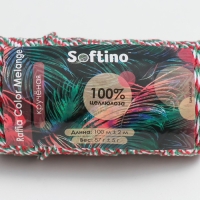 Пряжа 100% целлюлоза "Softino Raffia Color Melange" кручёная, рождество 100м ±2м 87 гр