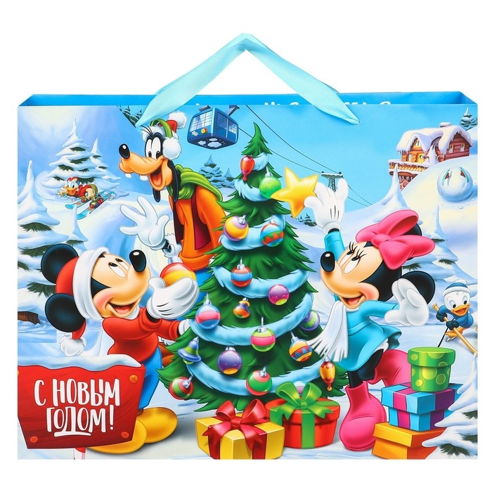 Новый год. Пакет подарочный, 31х40х11.5 см, упаковка, Микки Маус Новый год. Пакет подарочный, 31х40х11.5 см, упаковка, Микки Маус