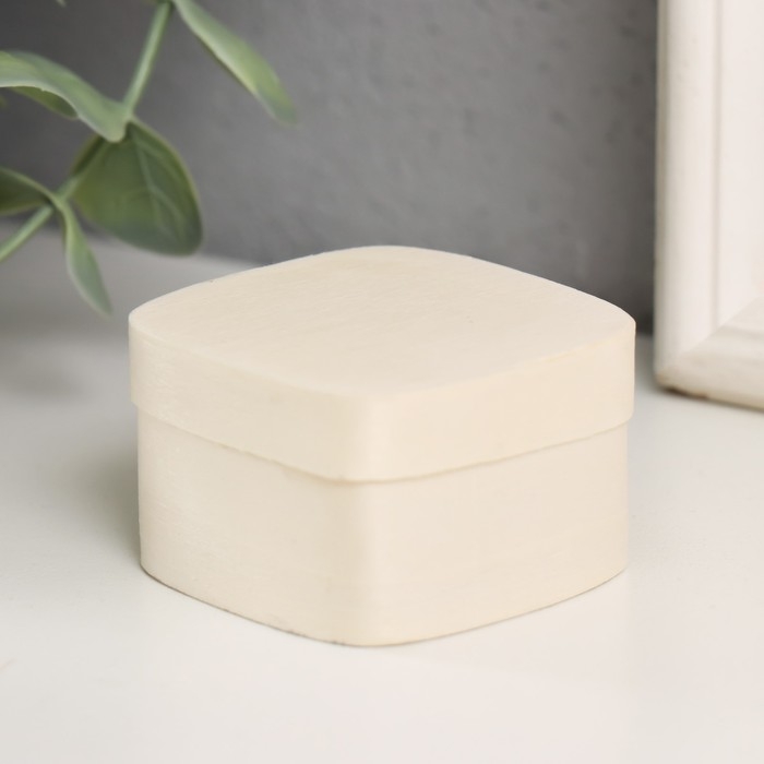 Шкатулка дерево под роспись закруглённый квадрат Шкатулка дерево под роспись закруглённый квадрат "Тонкий лист" 4,5х4,5х3 см