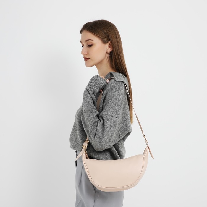 Сумка женская из искусственной кожи NAZAMOK, 28х15 см, бежевый цвет Сумка женская из искусственной кожи NAZAMOK, 28х15 см, бежевый цвет