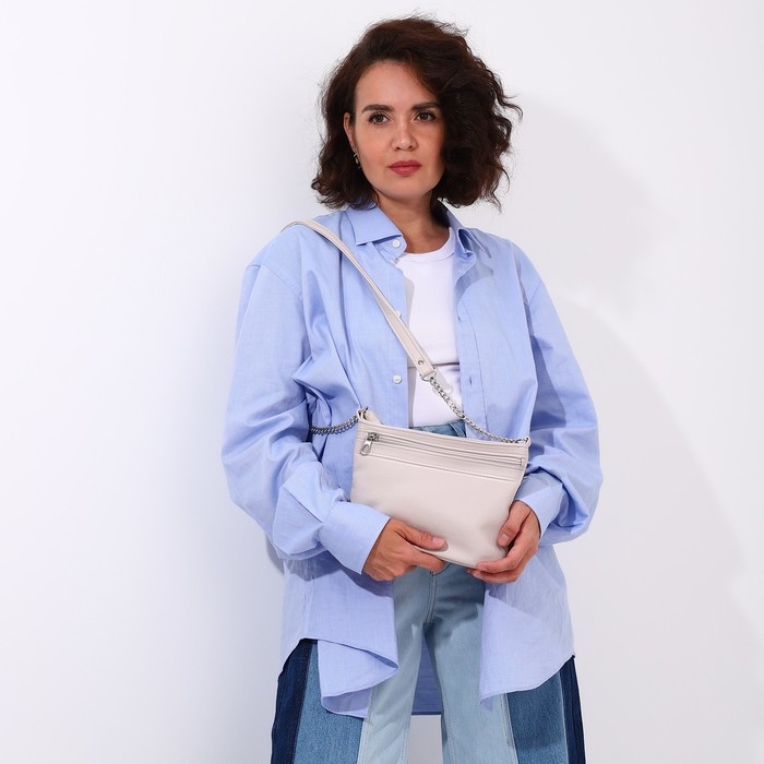 Сумка кросс-боди на молнии, цвет бежевый Сумка кросс-боди на молнии, цвет бежевый