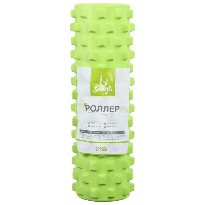 Ролик массажный Sangh, 45х15 см, цвет зелёный Ролик массажный Sangh, 45х15 см, цвет зелёный