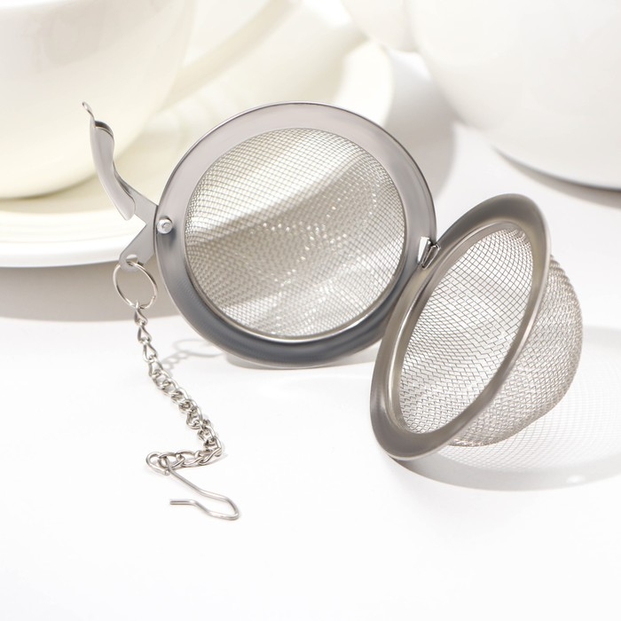 Ситечко для чая Доляна «Классика», d=5 см, цвет серебристый Ситечко для чая Доляна «Классика», d=5 см, цвет серебристый