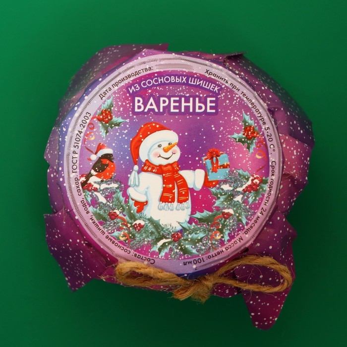 Новый год. Варенье Новый год. Варенье "Снеговик" из сосновой шишки, 100 мл