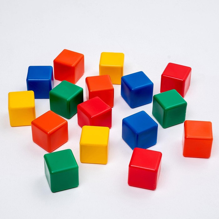 Набор цветных кубиков,16 штук, 6 × 6 см Набор цветных кубиков,16 штук, 6 × 6 см