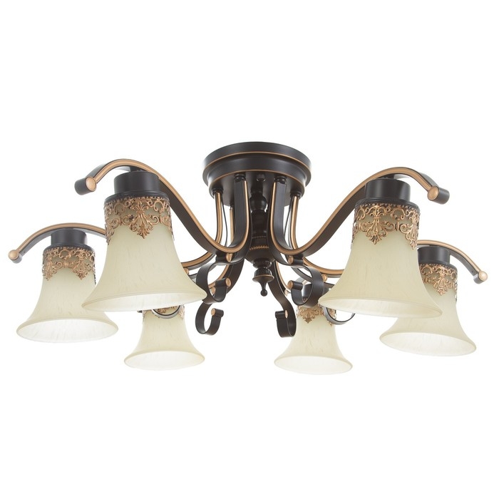 Люстра Люстра "Барселона" 6хЕ27 40Вт черно-золотой 72х72х26 см BayerLux