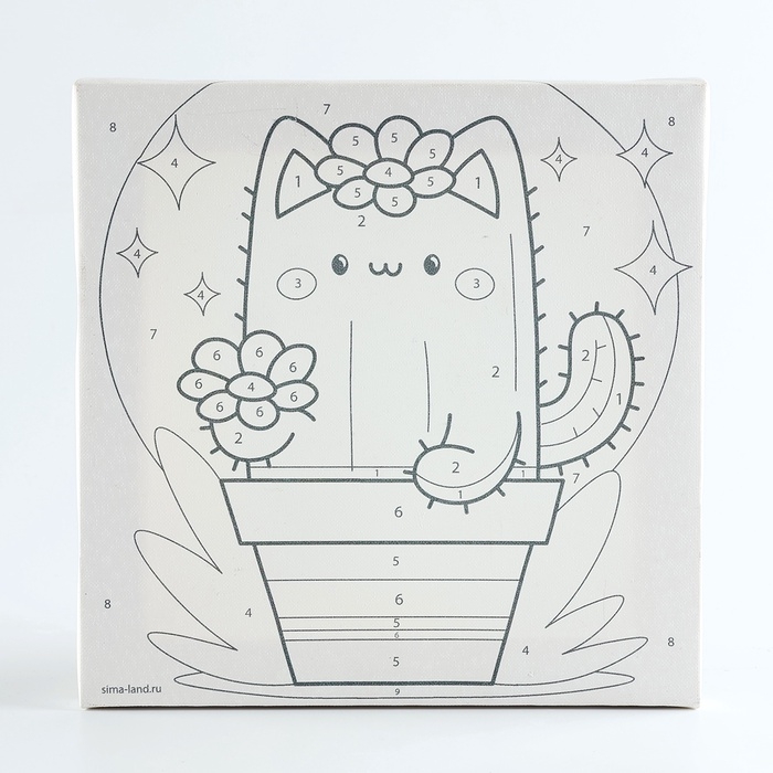 Картина по номерам на холсте с подрамником для детей «Забавный кактус», 17 х 17 см Картина по номерам на холсте с подрамником для детей «Забавный кактус», 17 х 17 см