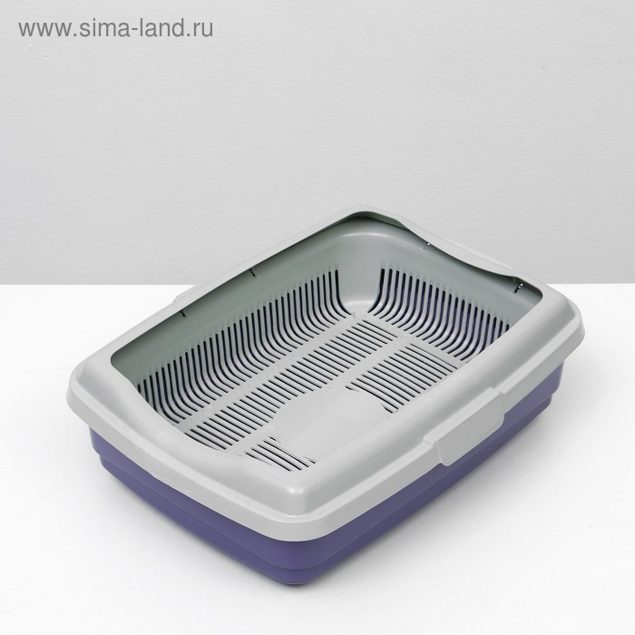 Лоток большой с сеткой и бортиком Atlantis  Лоток большой с сеткой и бортиком Atlantis "Стандарт", 43 х 33 х 12,5 см, фиолетовый,