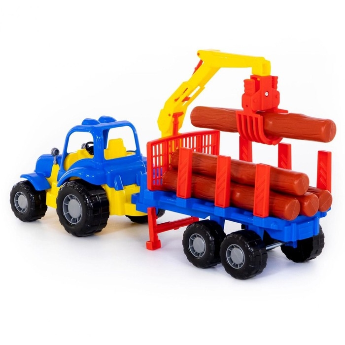 Трактор «Крепыш» с полуприцепом-лесовозом, МИКС Трактор «Крепыш» с полуприцепом-лесовозом, МИКС