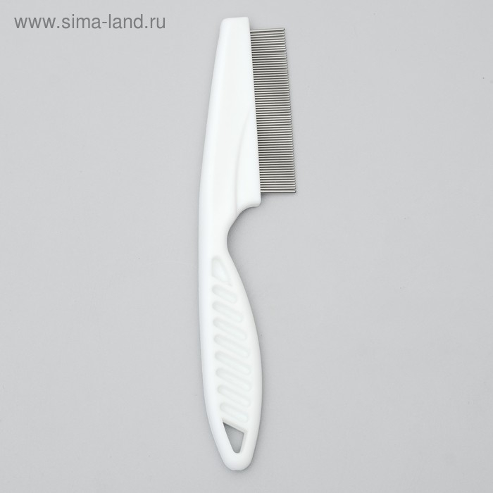 Расческа для шерсти мини, 14 см, 63 зубца (частая), белая Расческа для шерсти мини, 14 см, 63 зубца (частая), белая