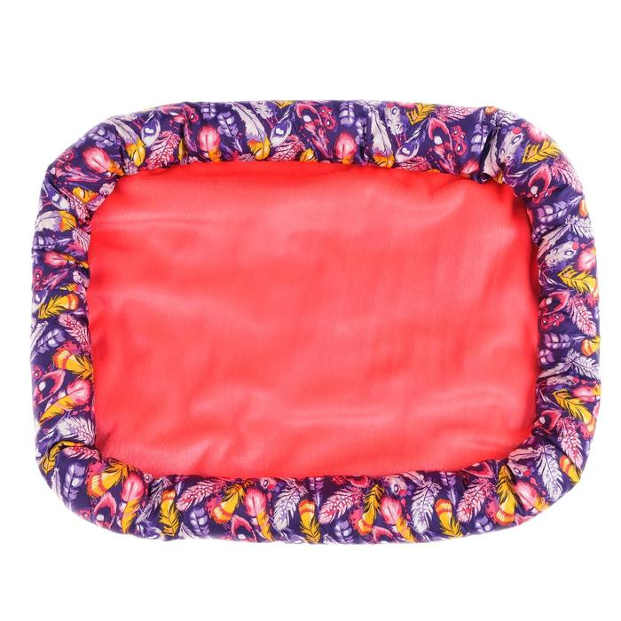 Лежанка мягкая с бортом, 55 х 40 см, микс цветов Лежанка мягкая с бортом, 55 х 40 см, микс цветов