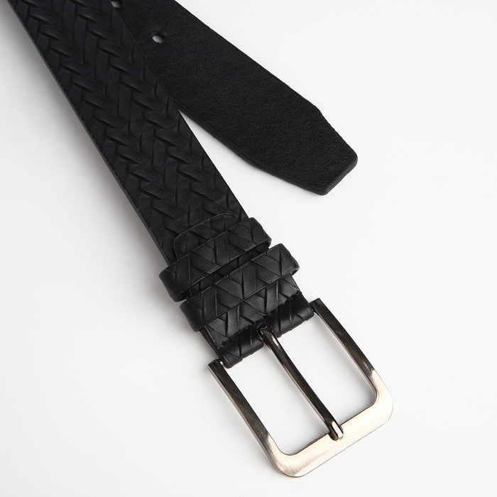 Ремень мужской, ширина 4 см, винт, пряжка металл, цвет чёрный Ремень мужской, ширина 4 см, винт, пряжка металл, цвет чёрный