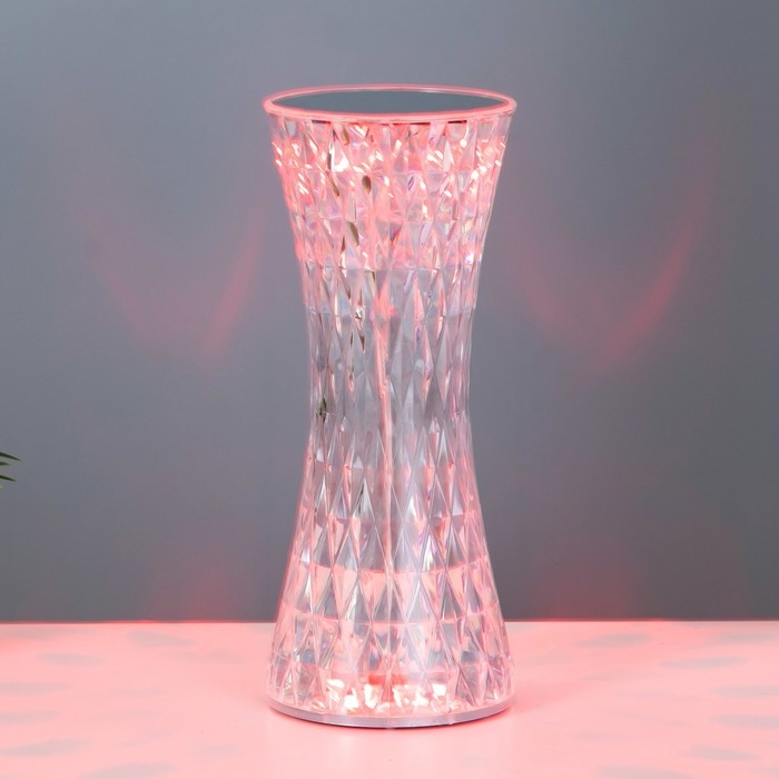 Настольная лампа с ПДУ Настольная лампа с ПДУ "Кристалл" LED 16 цветов RGB сенсорная USB 8x8x19 см RISALUX