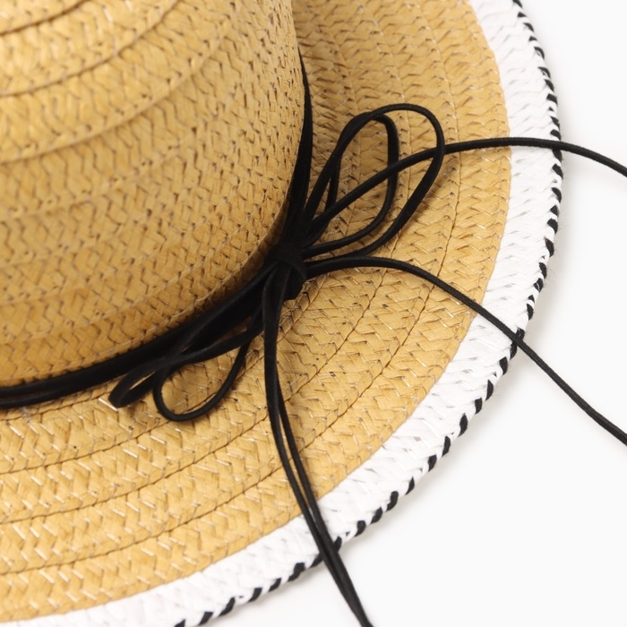 Шляпа для девочки MINAKU Шляпа для девочки MINAKU "Куколка", размер 50, цвет бежевый