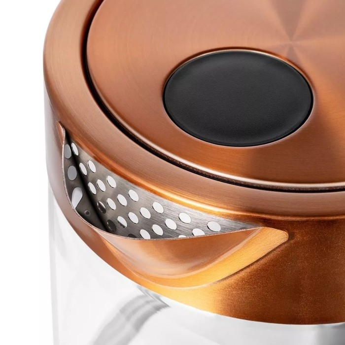 Чайник электрический Kitfort КТ-6657, стекло, 1.5 л, 2200 Вт, цвет медь Чайник электрический Kitfort КТ-6657, стекло, 1.5 л, 2200 Вт, цвет медь