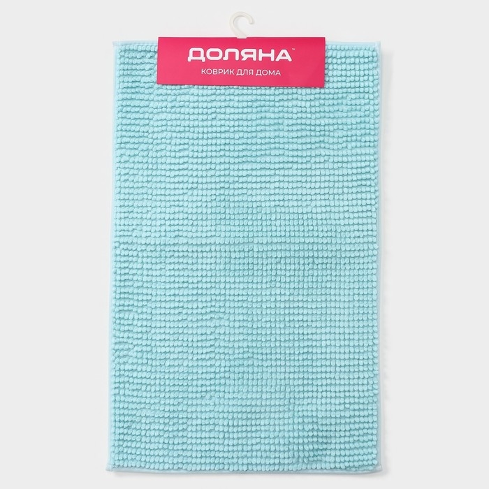 Коврик для дома Доляна «Букли», 50×80 см, цвет голубой