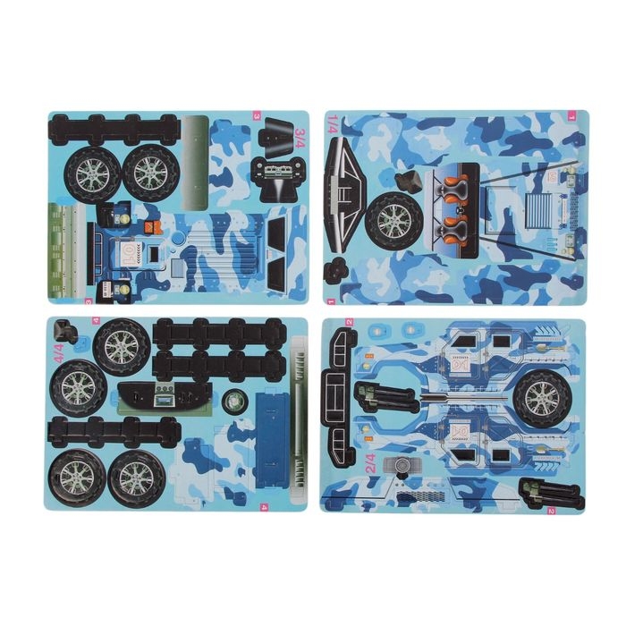 Конструктор 3D «Военный джип», 84 детали Конструктор 3D «Военный джип», 84 детали