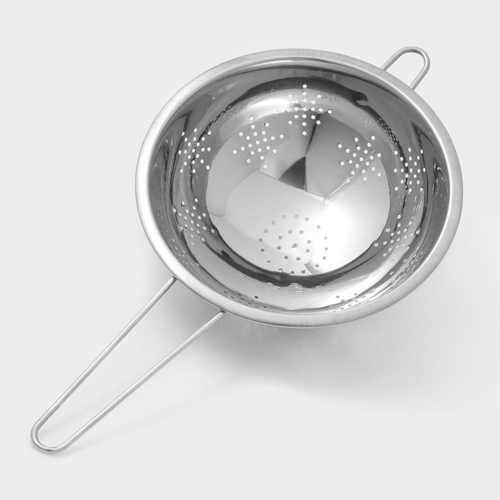 Дуршлаг из нержавеющей стали Доляна, 1,2 л, d=20 см, толщина 0,3 мм, длинная ручка Дуршлаг из нержавеющей стали Доляна, 1,2 л, d=20 см, толщина 0,3 мм, длинная ручка