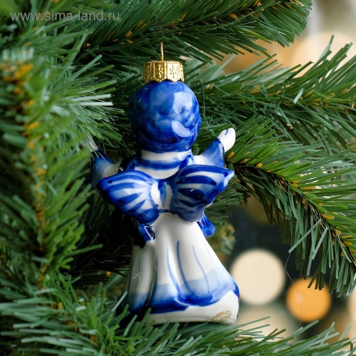 Сувенир на ёлку Сувенир на ёлку "Ангел", 11 см, гжель