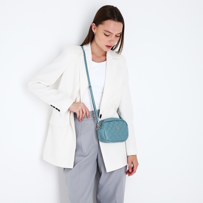 Сумка кросс-боди на молнии, цвет голубой Сумка кросс-боди на молнии, цвет голубой