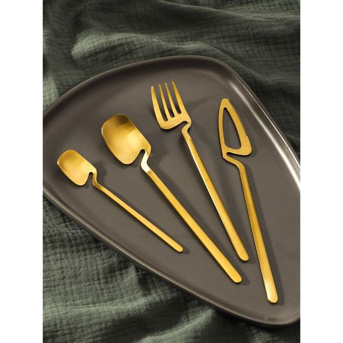 Столовые приборы из нержавеющей стали Magistro Wave, 4 предмета, цвет золотой