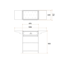 Мангал Family Optima FO 2000, 2 мм, 133,2 х 39,4 х 91,9 см