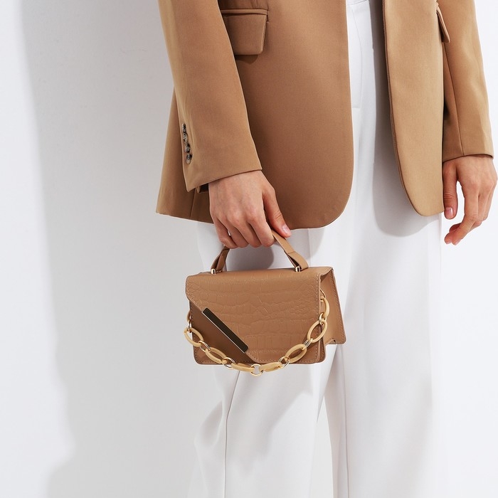 Сумка мессенджер на молнии, цвет бежевый Сумка мессенджер на молнии, цвет бежевый