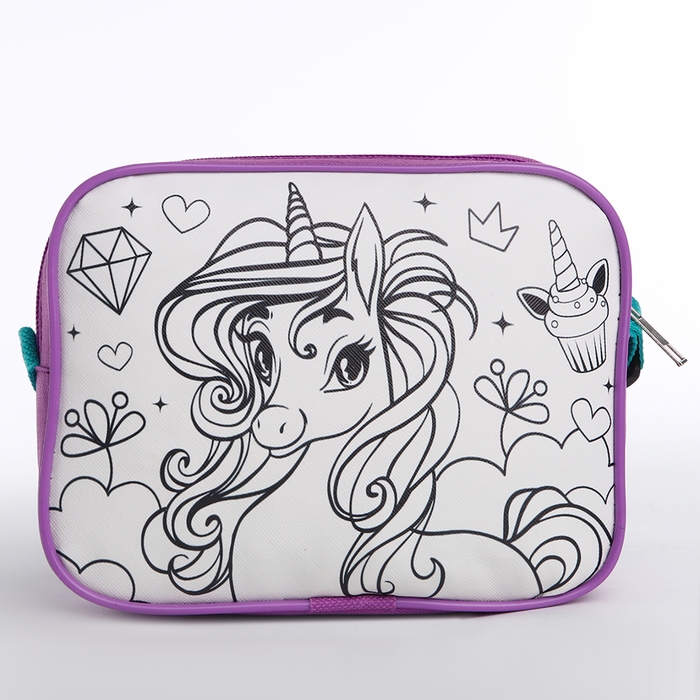 Сумка детская для девочки через плечо  Сумка детская для девочки через плечо "Милый единорог" 17х13х5 см