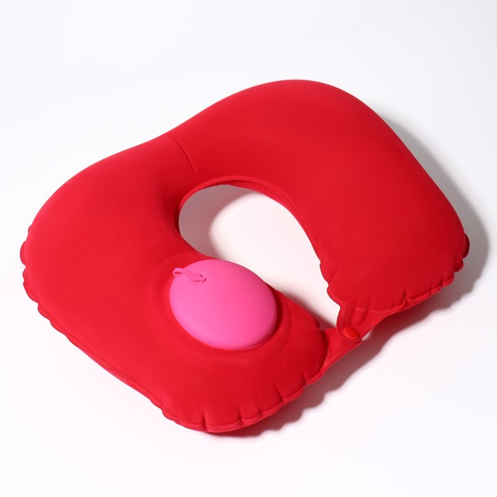 Подушка для шеи дорожная, надувная, с насосом, 47 × 27 см, цвет МИКСУдалила  картонная коробка, Подушка для шеи дорожная, надувная, с насосом, 47 × 27 см, цвет МИКСУдалила  картонная коробка,