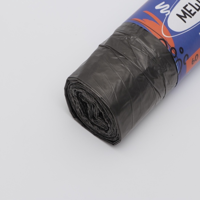 Мешки для мусора в рулоне  Мешки для мусора в рулоне "UpakLand" с завязками 60 л 16 мкм черные 10 шт