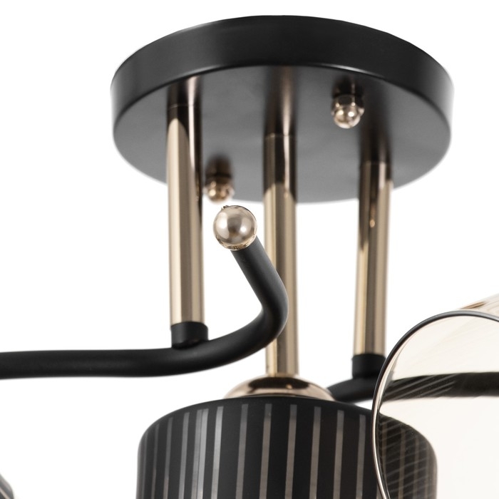 Люстра Люстра "Галион" 3хЕ27 40Вт черно-золотой 55х26 см