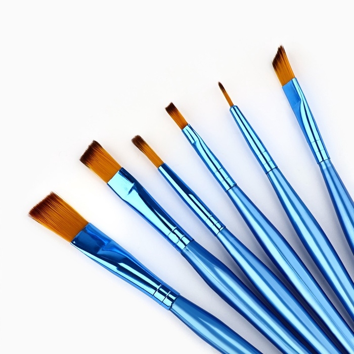 Кисть для рисования, набор синтетика плоские, 6 шт. № 1,2,3,4,5,6 «Ван Гог» Кисть для рисования, набор синтетика плоские, 6 шт. № 1,2,3,4,5,6 «Ван Гог»