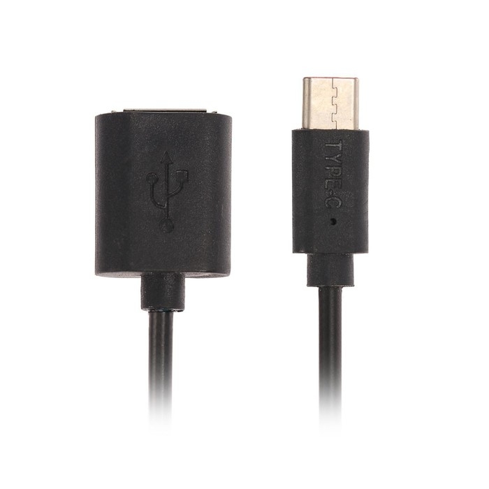 OTG кабель Luazon, Type-C - USB, 1 А, 0.14 м, чёрный OTG кабель Luazon, Type-C - USB, 1 А, 0.14 м, чёрный