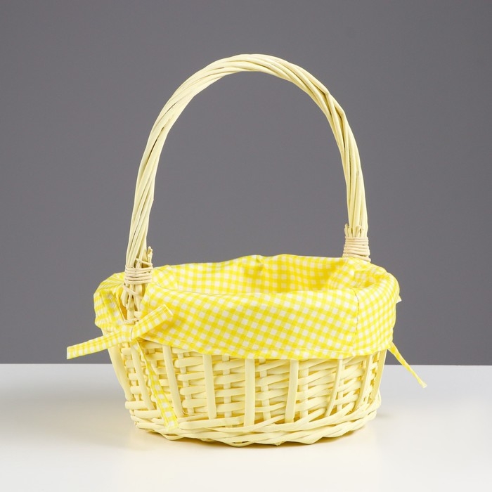 Корзина плетеная, 22 х 22 х 11 х 27 см, желтая Корзина плетеная, 22 х 22 х 11 х 27 см, желтая