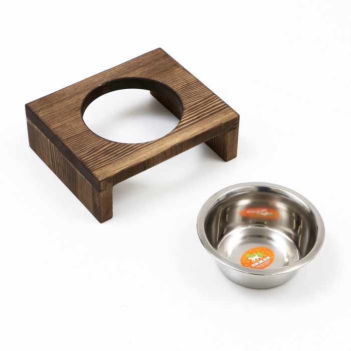 Подставка одинарная с миской, металл 16 х 14,5 х 6,5 см 450 мл Подставка одинарная с миской, металл 16 х 14,5 х 6,5 см 450 мл