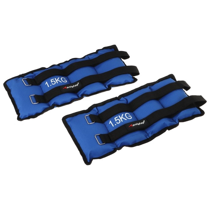 Утяжелители ONLYTOP, 2 шт. х 1,5 кг, цвет синий Утяжелители ONLYTOP, 2 шт. х 1,5 кг, цвет синий