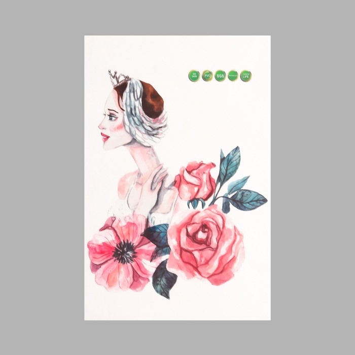 Наклейка пластик интерьерная цветная Наклейка пластик интерьерная цветная "Девушка в цветах" 30х45 см