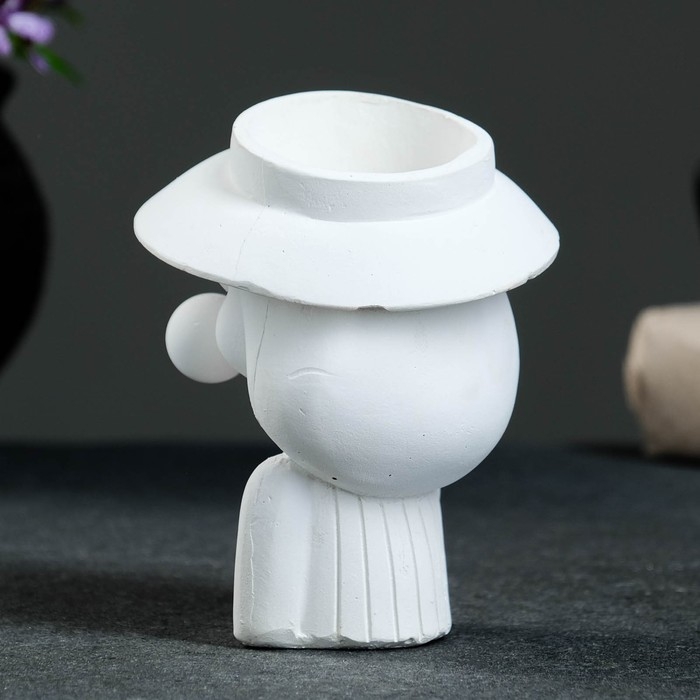 Кашпо - органайзер  Кашпо - органайзер "Девочка с жвачкой" белая 9х11х9см