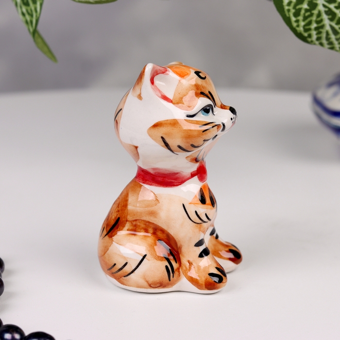 Сувенир Сувенир "Кот с бантом", гжель цветная