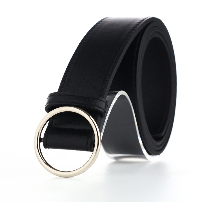 Ремень женский, ширина 3,5 см, пряжка серебро, цвет чёрный Ремень женский, ширина 3,5 см, пряжка серебро, цвет чёрный