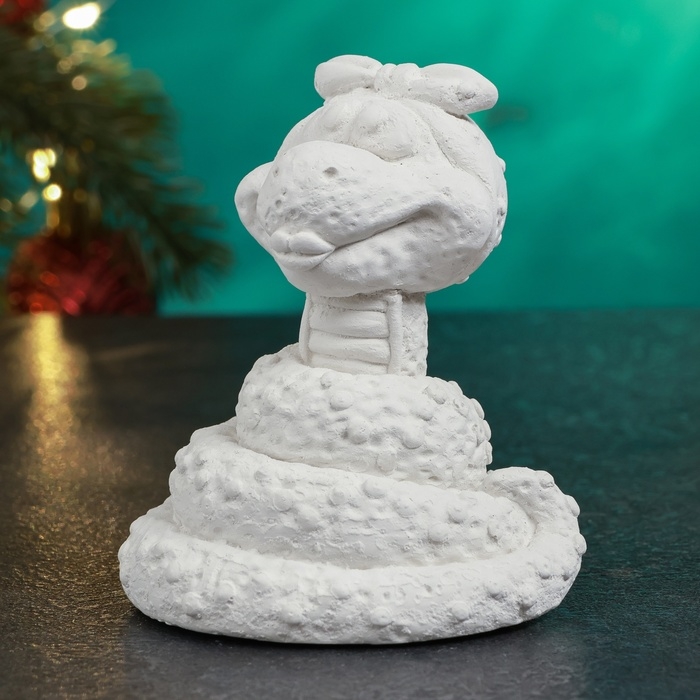 Новый год. Символ 2025. Фигура для раскраски  Новый год. Символ 2025. Фигура для раскраски "Змея Марфа" 6х6,5х7,5см