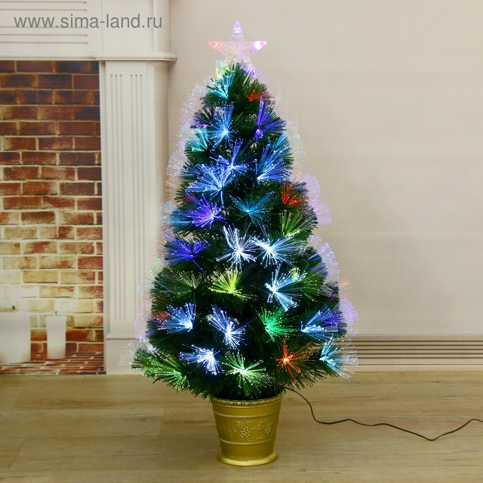 Ёлка фиброоптическая Ёлка фиброоптическая "Пучок радужный" 90 см d нижнего яруса 47 см 80 веток