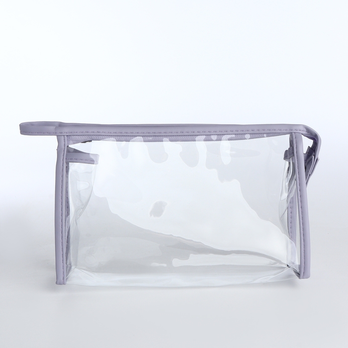 Набор косметичек 2 в 1 на молниях, цвет сиреневый Набор косметичек 2 в 1 на молниях, цвет сиреневый