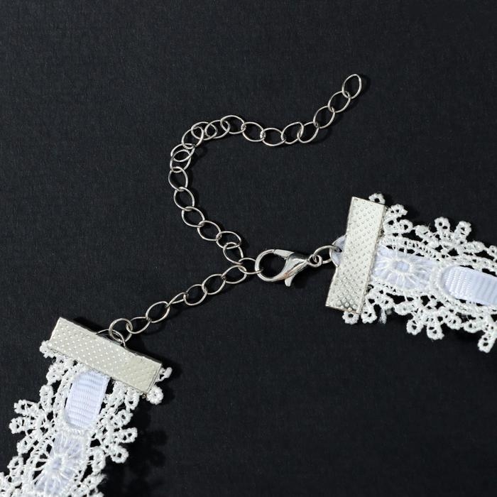 Чокер «Александрия» кружево, бусины, цвет белый, L=30 см Чокер «Александрия» кружево, бусины, цвет белый, L=30 см