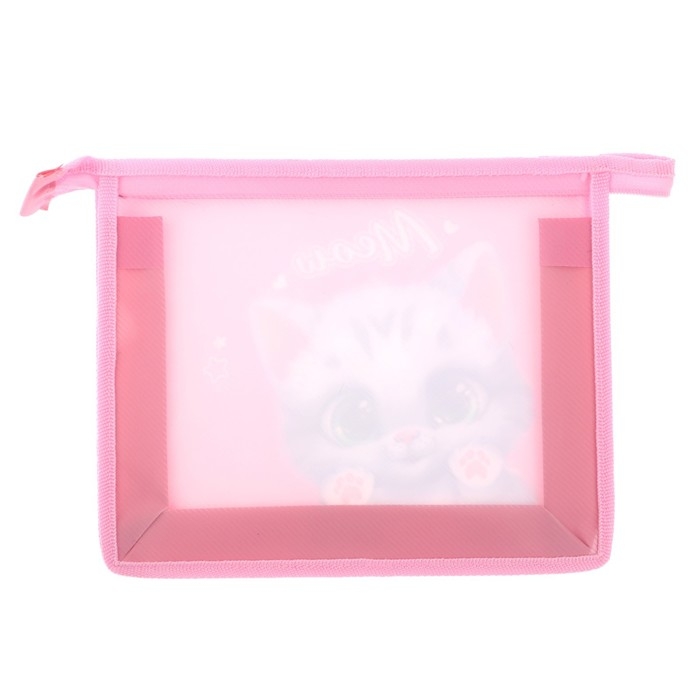 Папка для тетрадей А5, 190 х 230 х 50 мм, молния сверху, пластиковая, Calligrata Папка для тетрадей А5, 190 х 230 х 50 мм, молния сверху, пластиковая, Calligrata "Котик"