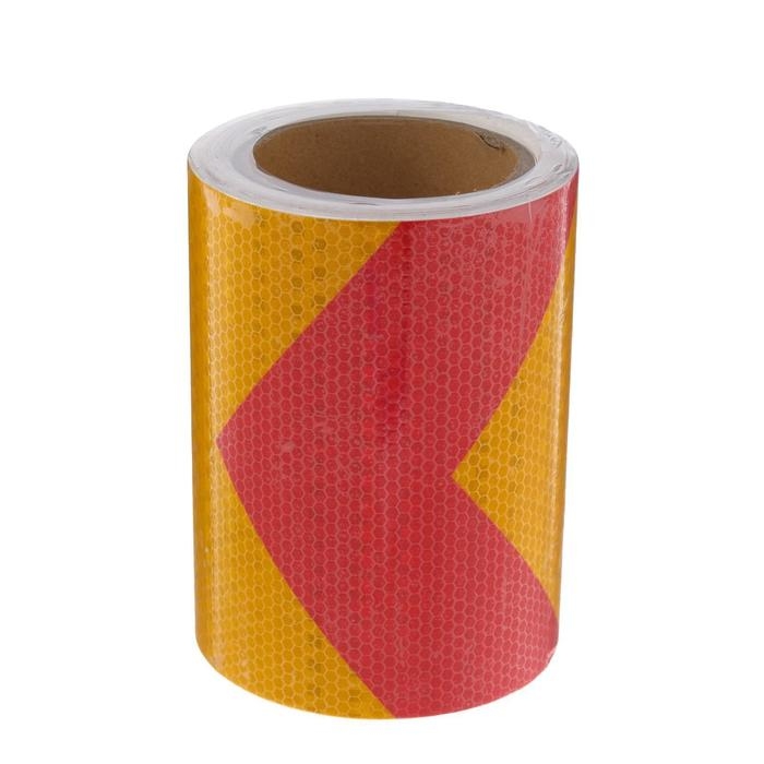 Светоотражающая лента, самоклеящаяся, красно-желтая, 15 см х 10 м Светоотражающая лента, самоклеящаяся, красно-желтая, 15 см х 10 м