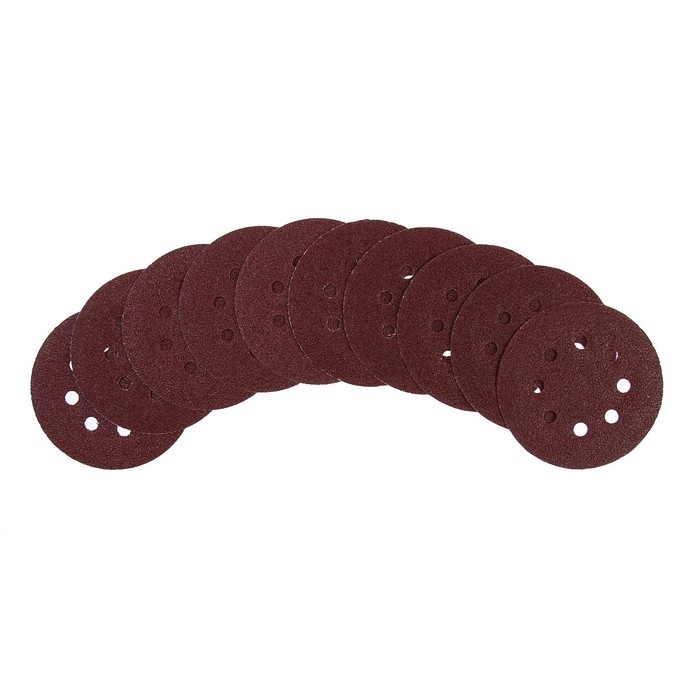 Круг абразивный шлифовальный под Круг абразивный шлифовальный под "липучку" ТУНДРА, перфорированный, 125 мм, Р40, 10 шт.