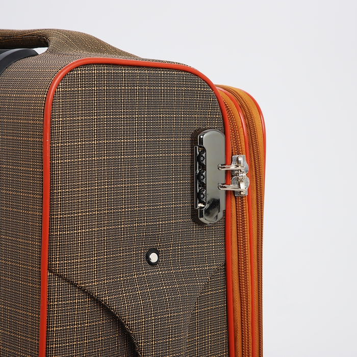 Чемодан средний 52 л (M), отдел на молнии, с расширением, кодовый замок, с расширением, цвет коричневый Чемодан средний 52 л (M), отдел на молнии, с расширением, кодовый замок, с расширением, цвет коричневый