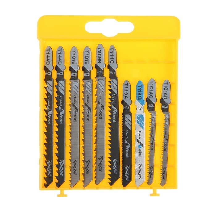 Универсальный набор пилок для лобзиков ТУНДРА, по дереву и металлу, 10 шт. Универсальный набор пилок для лобзиков ТУНДРА, по дереву и металлу, 10 шт.
