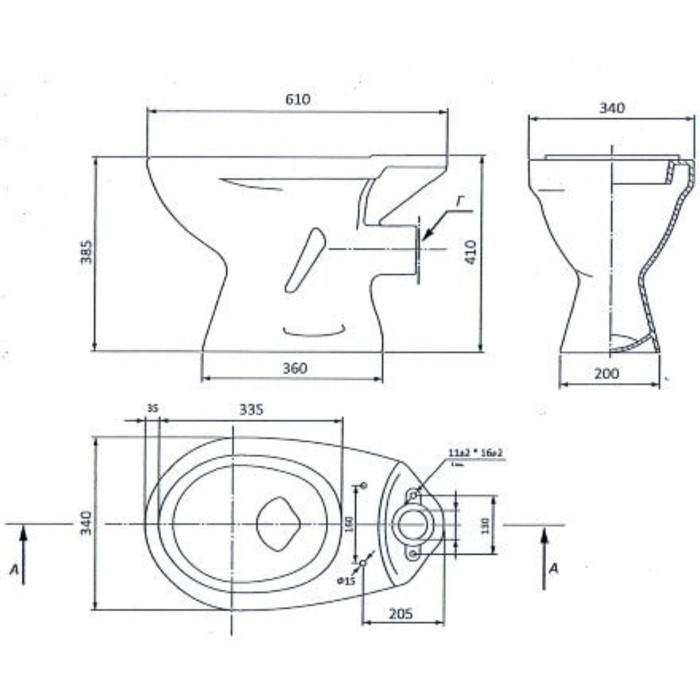 Унитаз компакт ЛЗСФ Унитаз компакт ЛЗСФ "Универсал NEW 90", нижняя подводка, прямой выпуск, сиденье,кнопка